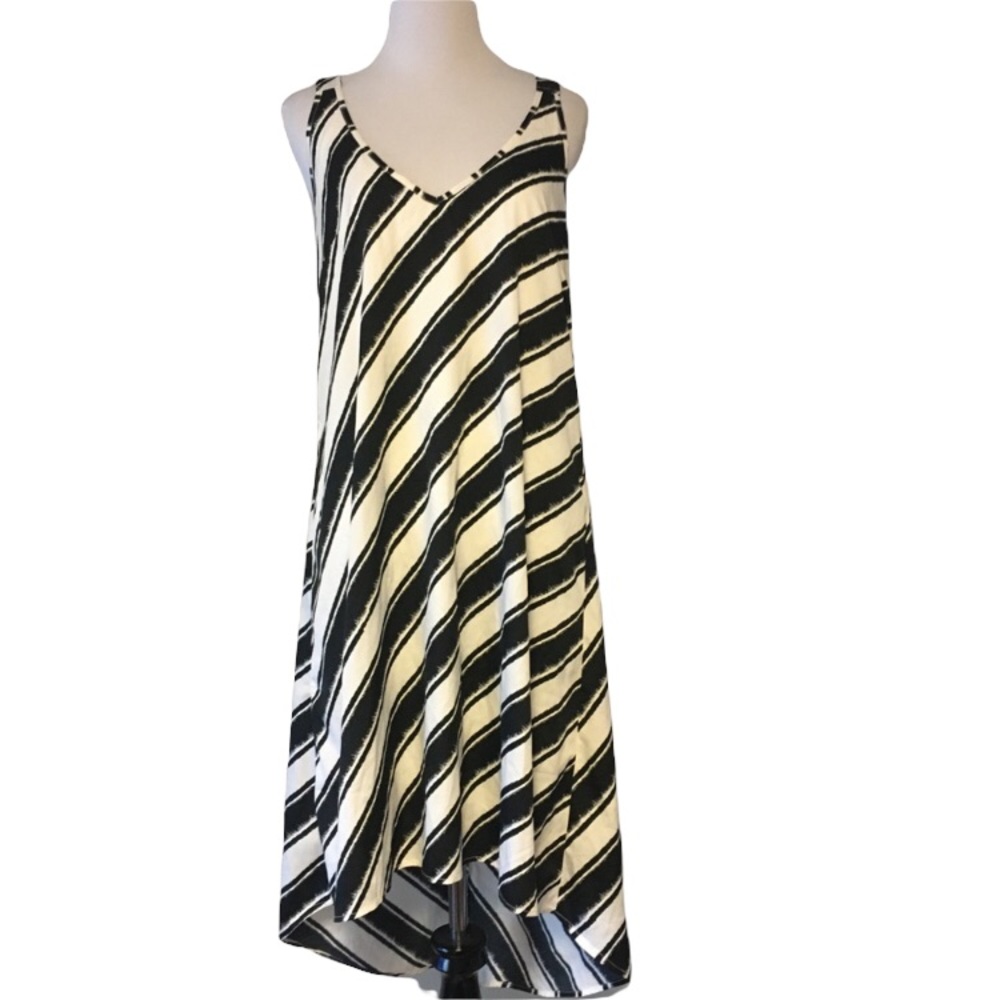 H&M Black and White Striped Dress Size 8